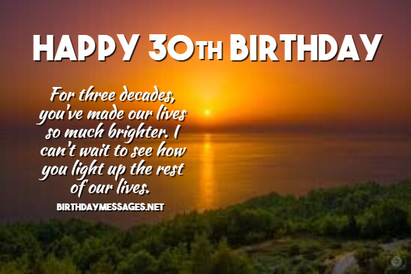 Happy 30th Birthday Messages With Images Birthday Wishes And Messages ...