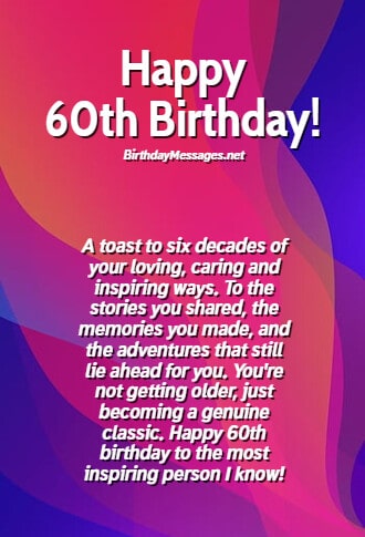 Short 60th Birthday Speech - Free Birthday Speech Sample
