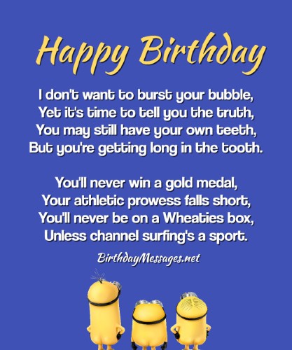 hilarious birthday rhymes