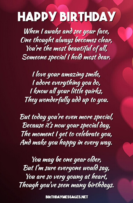 happy birthday sweetheart poem